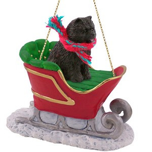 Black Chow Dog in Sleigh Christmas Tree Ornament – Conversation Concepts