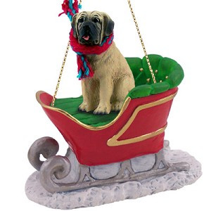 Mastiff Dog in Sleigh Christmas Tree Ornament – Conversation Concepts