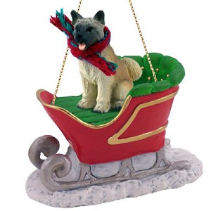 Fawn Akita Dog in Sleigh Christmas Tree Ornament – Conversation Concepts