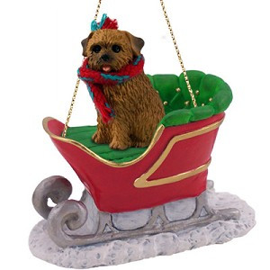 Norfolk Terrier Dog in Sleigh Christmas Tree Ornament – Conversation Concepts