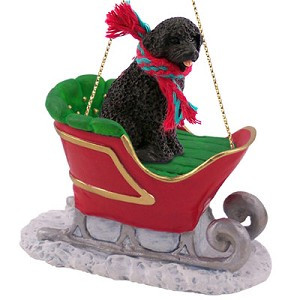 Portuguese Water Dog in Sleigh Christmas Tree Ornament – Conversation Concepts