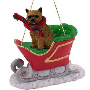 Norwich Terrier Dog in Sleigh Christmas Tree Ornament – Conversation Concepts