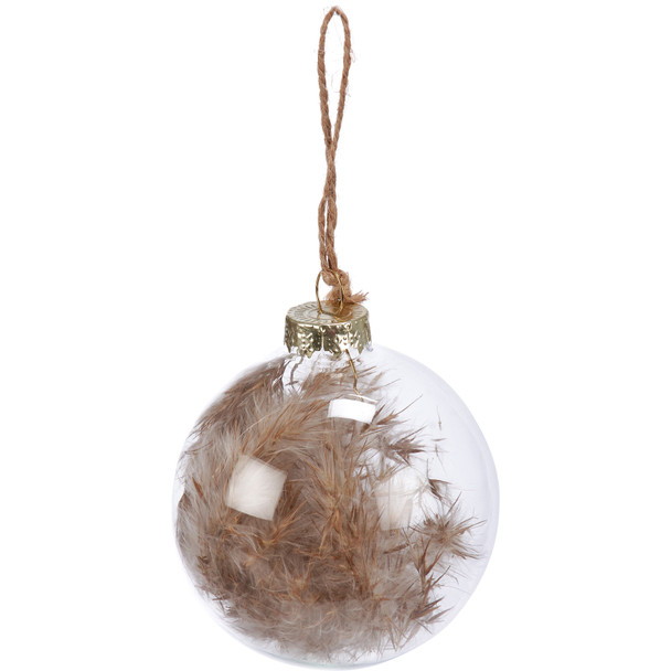 Glass Bulb Hanging Christmas Ornament - Pampas Grass Ball 3.5 Inch from Primitives by Kathy