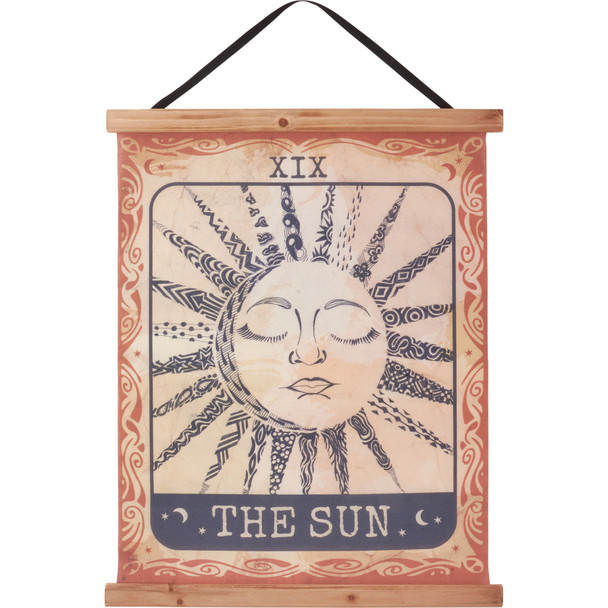 Decorative Hanging Canvas Wall Decor Sign - Tarot Card Sun 19.25 In x 16.75 In from Primitives by Kathy