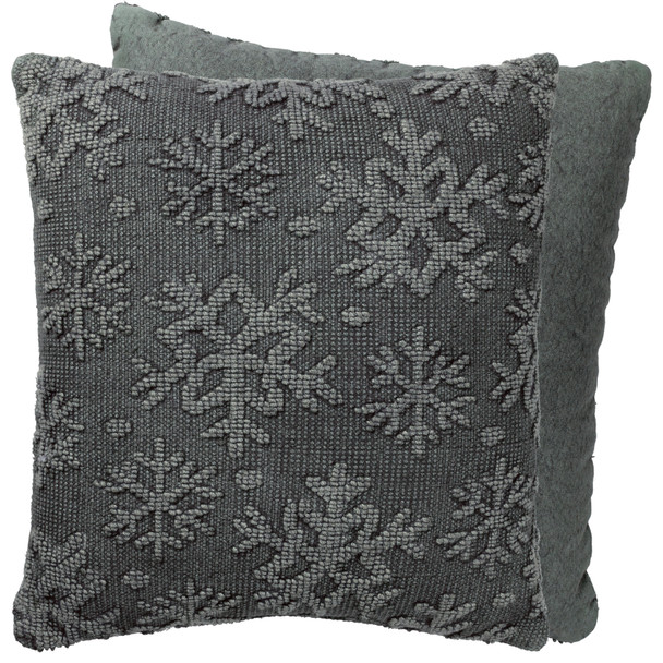 Textured Snowflake Design Decorative Knobyy Cotton & Canvas Throw Pillow 18x18 from Primitives by Kathy