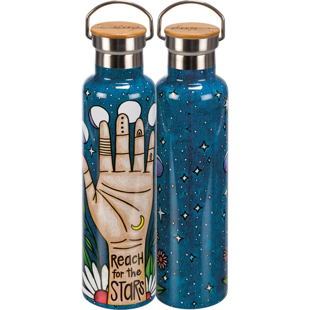Insulated Stainless Steel Beverage Thermos Bottle - Reach For The Stars - 25 Oz from Primitives by Kathy