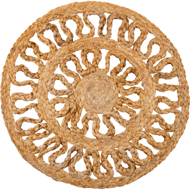 Braided Jute Round Table Placemat - Sunburst - 15 In Diameter from Primitives by Kathy