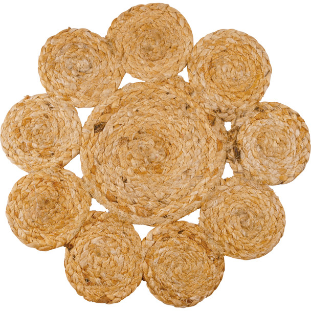 Braided Jute Decorative Table Placemat - Round And Round 15 Inch Diameter from Primitives by Kathy