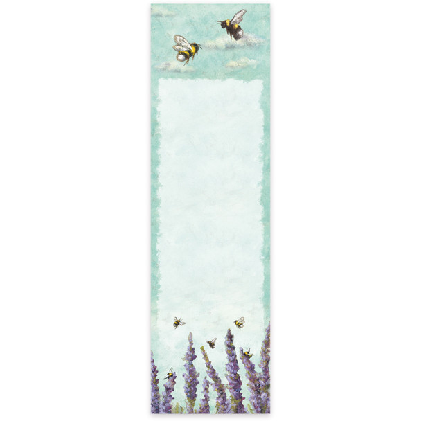 Magnetic Paper List Notepad - Lavender Flowers & Bumblebees (60 Pages) from Primitives by Kathy