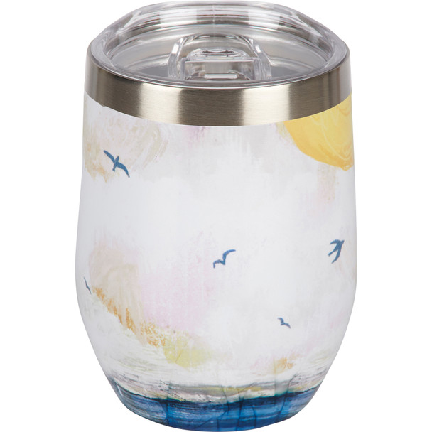 Stainless Steel Wine Tumbler Thermos - The Ocean 12 Oz from Primitives by Kathy