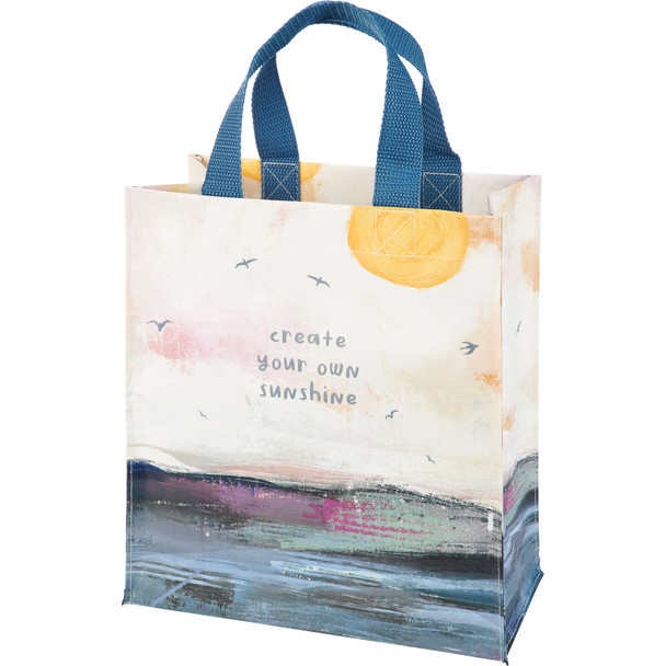 Double Sided Reusable Daily Tote Bag - Create Your Own Sunshine from Primitives by Kathy