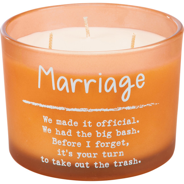 3 Wick Jar Candle - Humorous Marriage Themed Message - Vanilla Scent - 14 Oz - 30 Hours from Primitives by Kathy