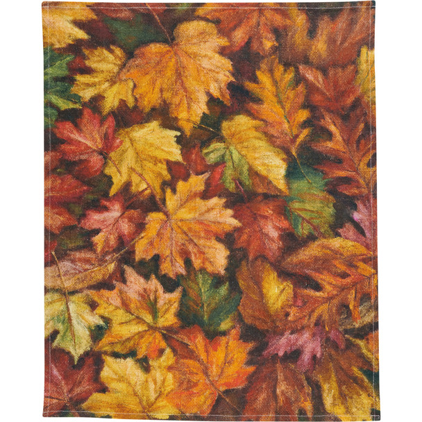 Cotton Kitchen Dish Towel - Colorful Fall Leaves Collage 20x26 from Primitives by Kathy