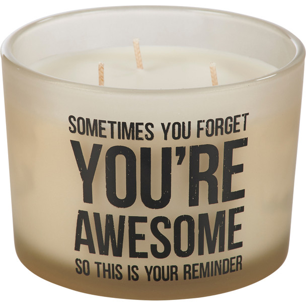 3 Wick Jar Candle - You're Awesome This Is Your Reminder - Sea Salt & Sage Scent - 14 Oz from Primitives by Kathy