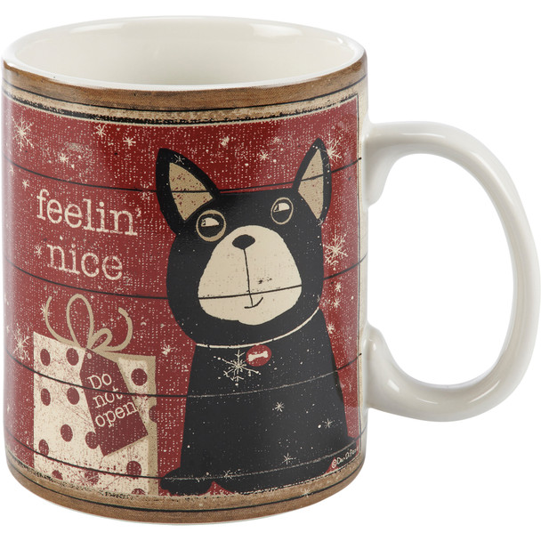 Dog Lover Stoneware Coffee Mug - Feelin' Nice Feelin' Naughty 20 Oz - Holiday Pet Collection from Primitives by Kathy