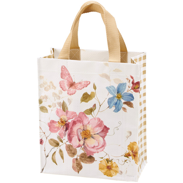 Double Sided Daily Tote Bag - Floral Butterfly Design from Primitives by Kathy