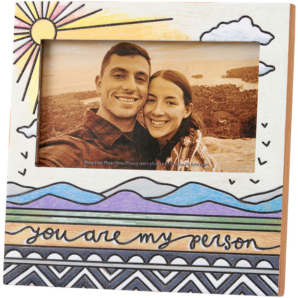 Decorative Woodburn Art Design Photo Picture Frame - You Are My Person - Sun & Mountaions from Primitives by Kathy