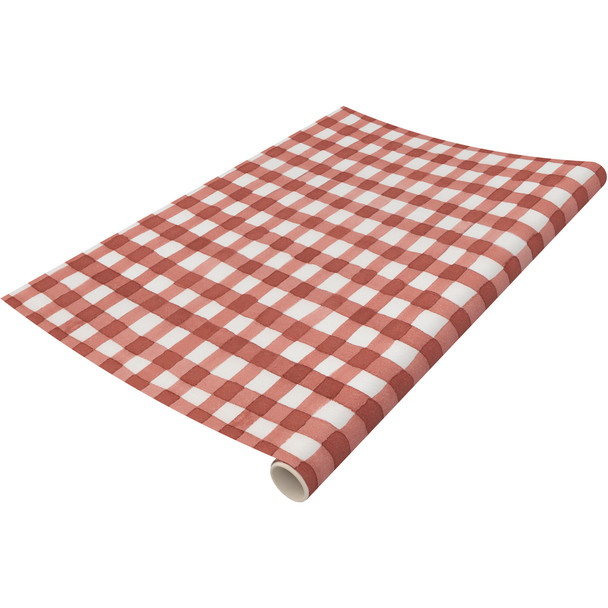 Decorative Paper Table Runner - Red & White Gingham Checker Design - 30 Feet x 2o Inch from Primitives by Kathy