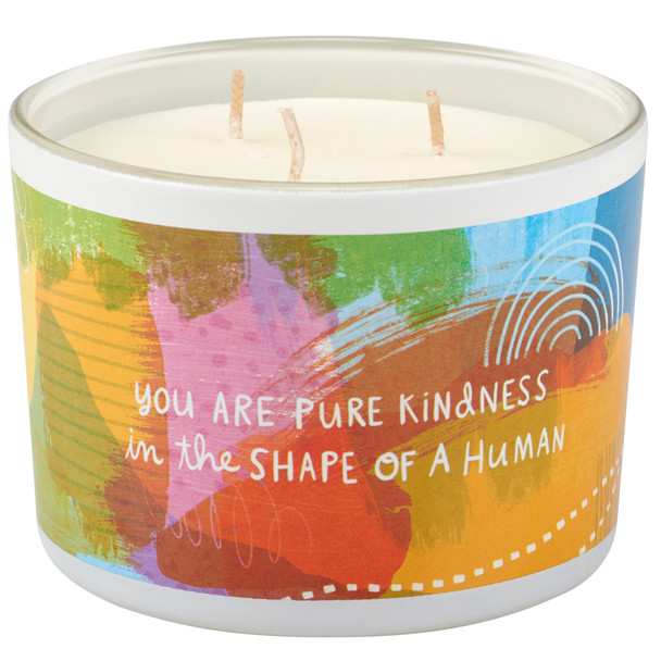 3 Wick Jar Candles - You Are Pure Kindness - Colorful Abstract Art Design - Vanilla Scent - 30 Hours from Primitives by Kathy