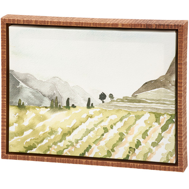 Decorative Framed Canvas Wall Decor Art - It Takes a Village Watercolor Vineyard 10x8 from Primitives by Kathy