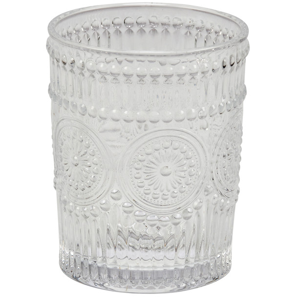 Small Drinking Glass - Vintage Medallion Motif Design - 10 Ounce Capacity from Primitives by Kathy