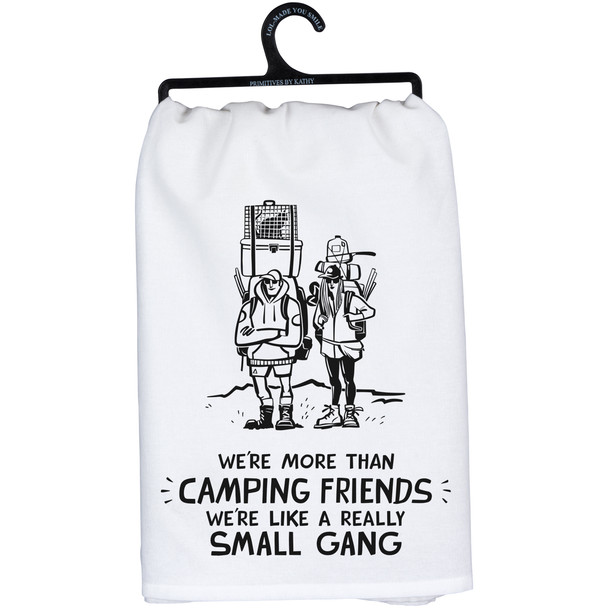 Cotton Kitchen Dish Towel - Camping Friends - A Small Gang 28x28 - Lake & Cabin Collection from Primitives by Kathy