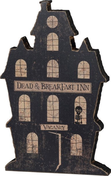 Halloween Themed Dead And Breakfast Inn Decorative Wooden Home Décor Sign from Primitives by Kathy