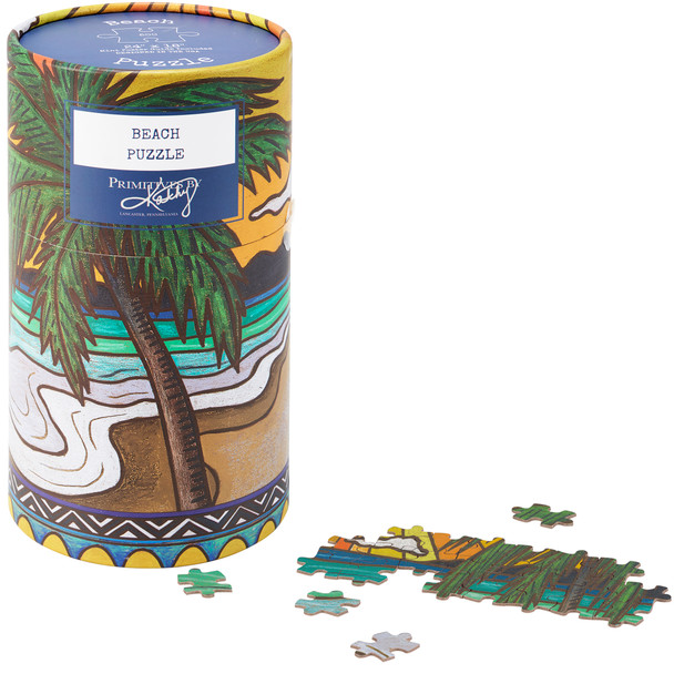 Jigsaw Puzzle - Beach Scene & Palm Tree (500 Pieces) from Primitives by Kathy