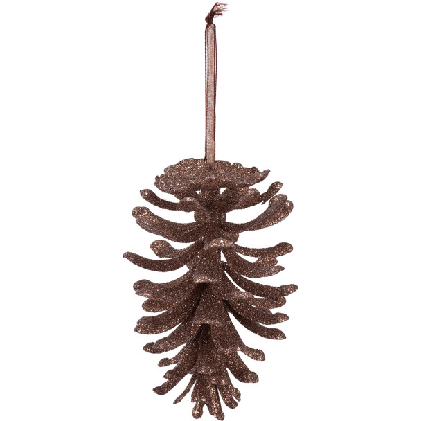 Decorative Glittered Pinecone Hanging Ornament 5.5 Inch from Primitives by Kathy