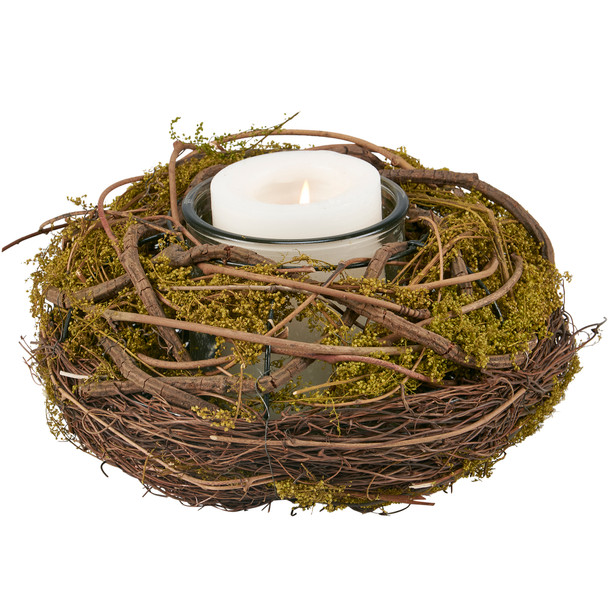 Decorative Moss Ball Tealight Candle Holder from Primitives by Kathy