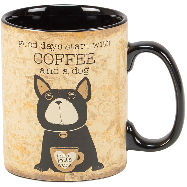 Dog Lover Stoneware Coffee Mug - Good Days Start With Coffee & A Dog 20 Oz from Primitives by Kathy