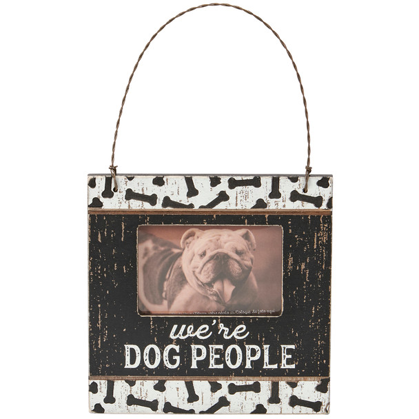 Dog Lover Small Wooden Hanging Photo Picture Frame - We're Dog People from Primitives by Kathy