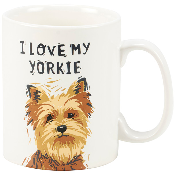 Dog Lover Stoneware Coffee Mug - I love My Yorkie 20 Oz - Pet Collection from Primitives by Kathy