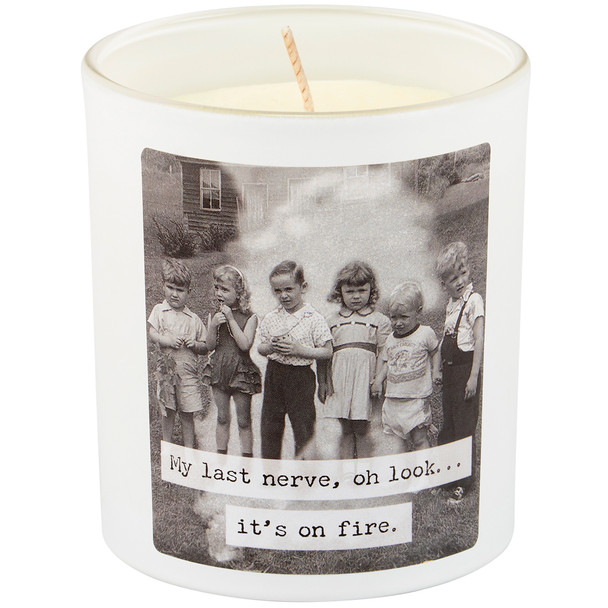 Trash Talk By Annie Vintage Themed Jar Candle - My Last Nerve Is On Fire - 8 Oz - Lavender Scent from Primitives by Kathy