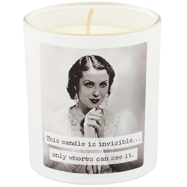 Trash Talk By Annie Vintage Themed Jar Candle - This Candle Is Invisible - Lavender Jasmine Scent from Primitives by Kathy