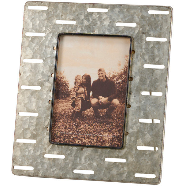 Decorative Metal Photo Picture Frame - Cutout Olive Basket Design (Holds 4x6 Photo) from Primitives by Kathy