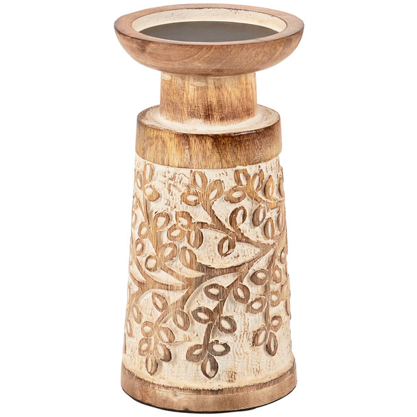 Decorative Wooden Candle Holder - Sculpted Tree Branch Design 8 Inch from Primitives by Kathy