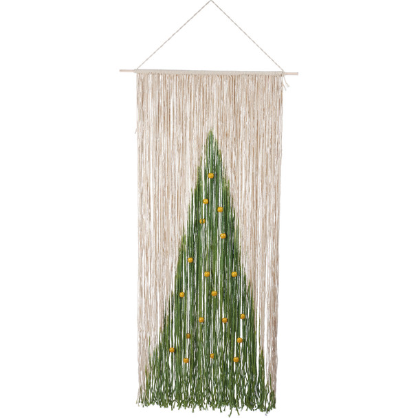 Decorative Bohemian Themed Wall Hanging Decor - Christmas Tree Design 39.5 In x 19.75 In from Primitives by Kathy