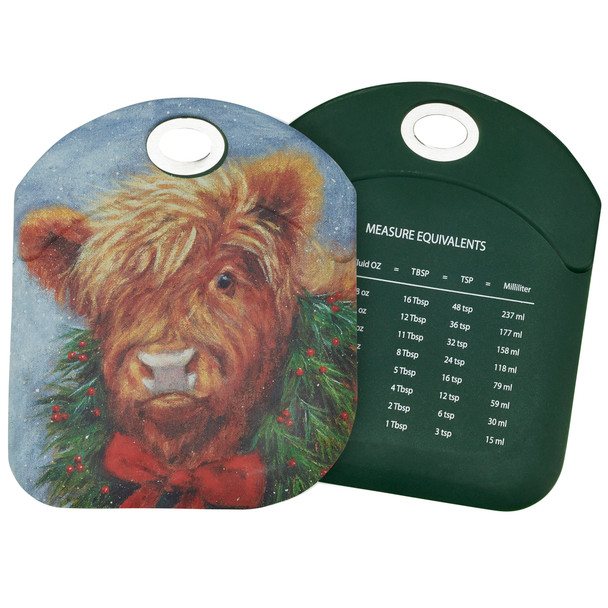 Double Sided Silicone Bowl Scraper - Holiday Themed Farmhouse Highland Cow from Primitives by Kathy