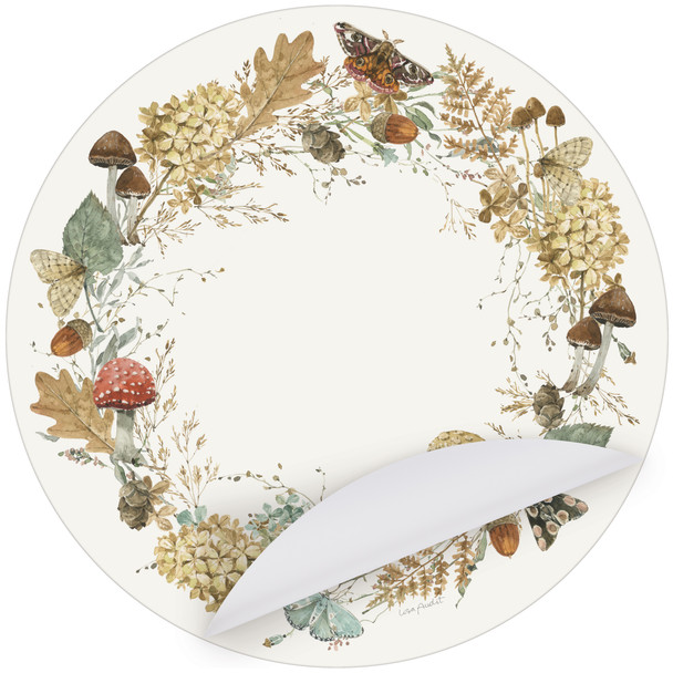 Pack of 24 Tear Off Round Paper Placemats - Mushroom & Buttersly Design - 16 In Diameter from Primitives by Kathy