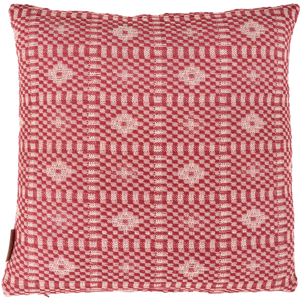 Decorative Cotton Throw Pillow - Red & Cream Diamond Pattern 18x18 from Primitives by Kathy