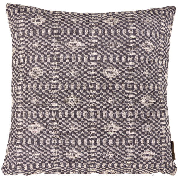 Decorative Cotton Throw Pillow - Navy Blue & Cream Diamond Pattern 18x18 from Primitives by Kathy