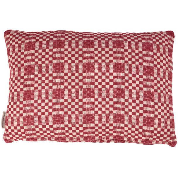 Decorative Double Sided Cotton Throw Pillow - Red & Cream Checkered Pattern 20x14 from Primitives by Kathy