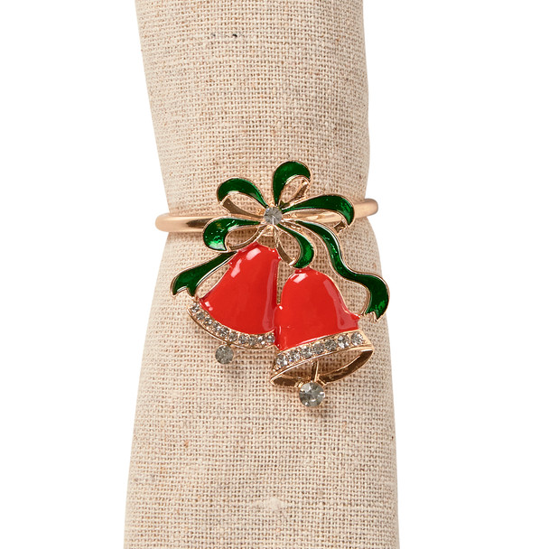 Decorative Christmas Bells Napkin Ring - 1.75 Inch from Primitives by Kathy