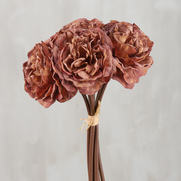 Set of 6 Artficial Botanical Bouquets - Mauve Peony 17.75 Inch Tall from Primitives by Kathy