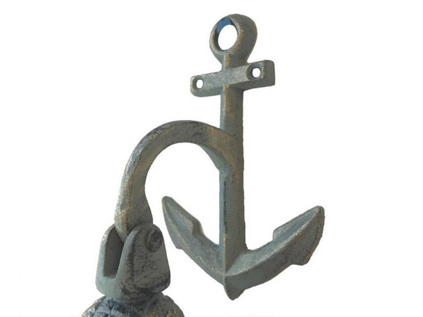 Handcrafted Antique Bronze Cast Iron Wall Hanging Anchor Bell 8" from Hampton Creations Handcrafted Antique Bronze Cast Iron Wall Hanging Anchor Bell 8" from Hampton Creations