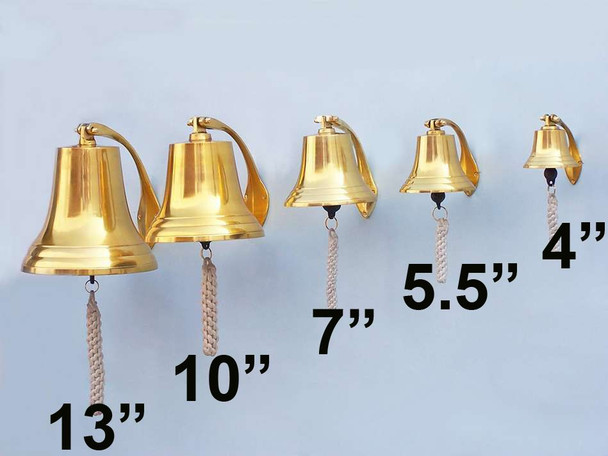 Handcrafted Brass Plated Hanging Harbor Bell 4" from Hampton Creations