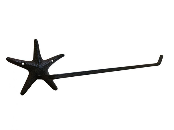 Handcrafted Cast Iron Starfish Wall Mounted Paper Towel Holder 18" from Hampton Creations