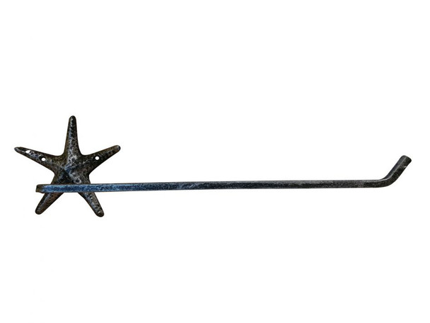 Handcrafted Rustic Silver Cast Iron Starfish Wall Mounted Paper Towel Holder 18" from Hampton Creations Handcrafted Rustic Silver Cast Iron Starfish Wall Mounted Paper Towel Holder 18" from Hampton Creations