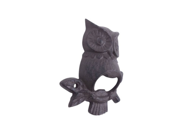 Handcrafted Cast Iron Owl Wall Mounted Bottle Opener 6" from Hampton Creations